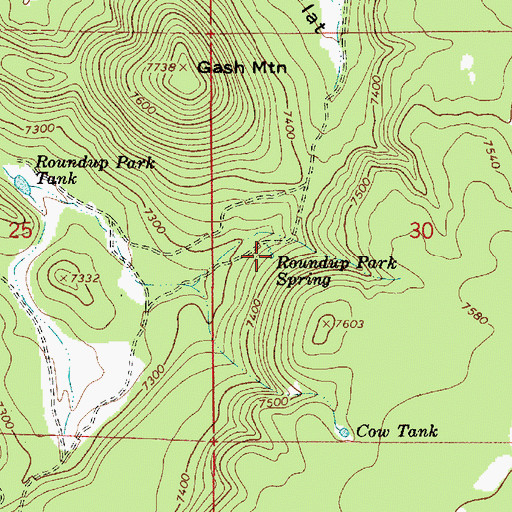 Topographic Map of Roundup Park Spring, AZ