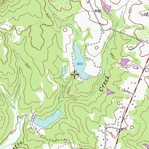 Topographic Map of Parker Lake Dam, GA