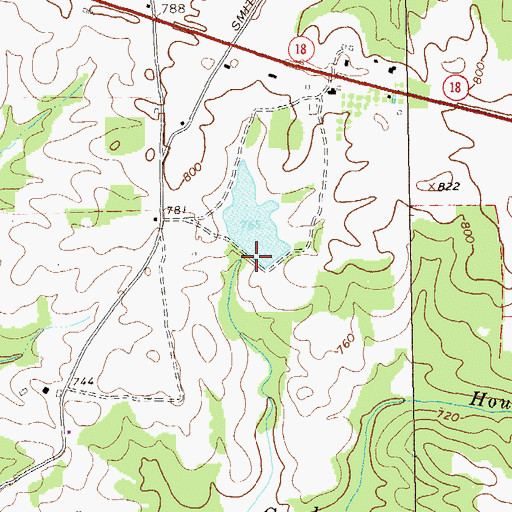 Topographic Map of Avery Lake Dam, GA