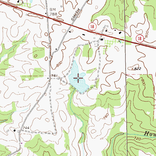Topographic Map of Avery Lake, GA