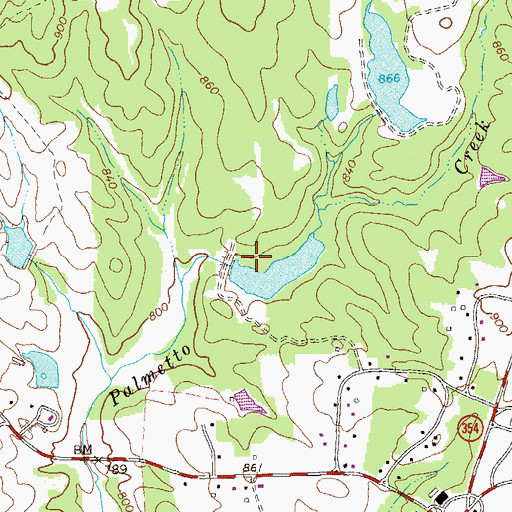Topographic Map of Palmetto Creek Strucutre Number Six Dam, GA