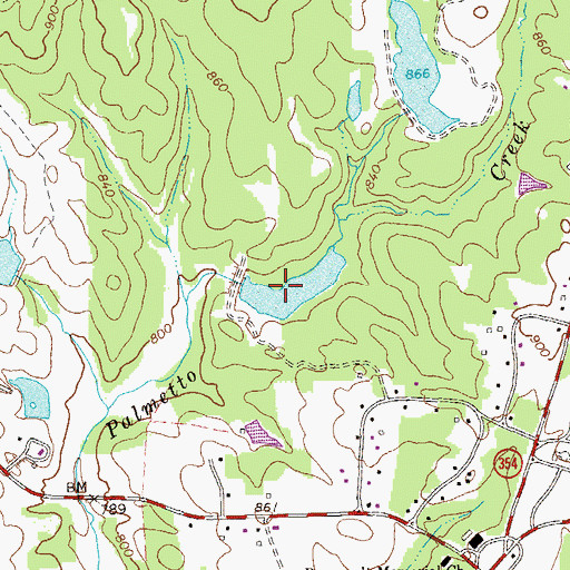 Topographic Map of Palmetto Creek Structure Number Six Lak, GA