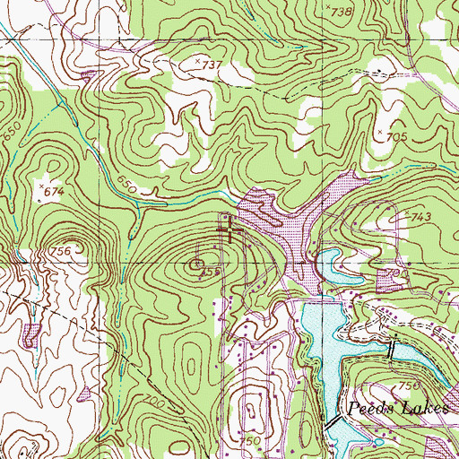 Topographic Map of Ski Lake Dam, GA
