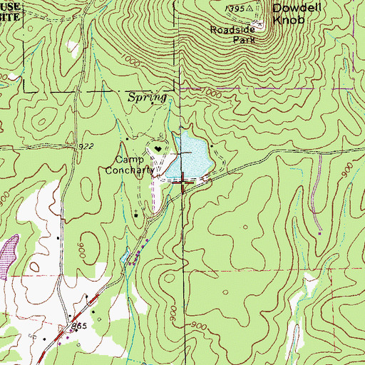 Topographic Map of Concharty Lake Dam, GA