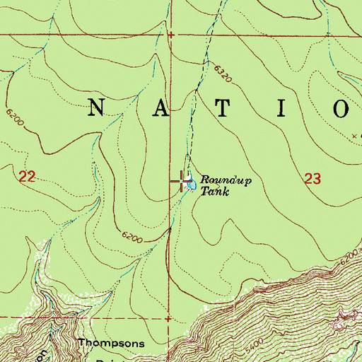 Topographic Map of Roundup Tank, AZ