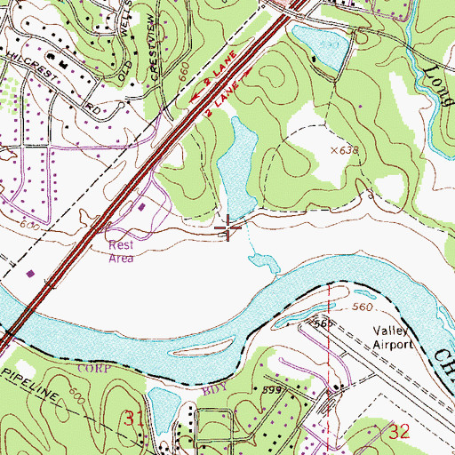 Topographic Map of Beal Lake Dam, GA
