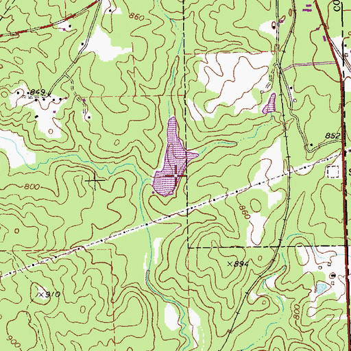 Topographic Map of Weathers Dam, GA