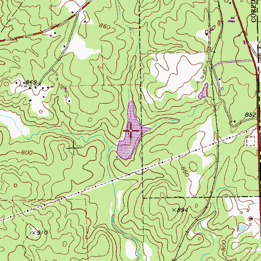Topographic Map of Weathers Lake, GA
