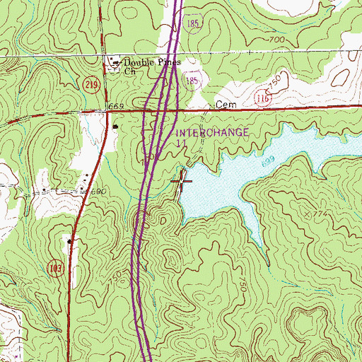 Topographic Map of Peterson Lake Dam, GA
