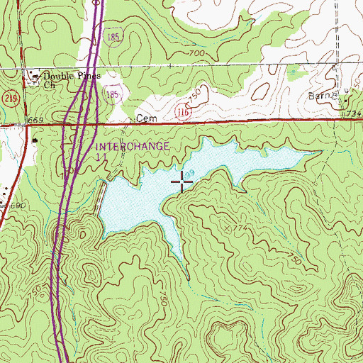 Topographic Map of Peterson Lake, GA