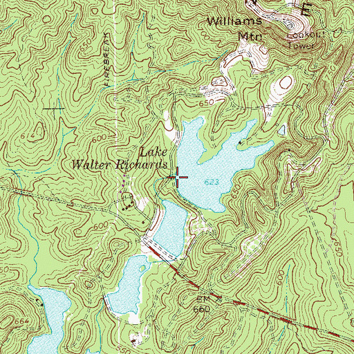 Topographic Map of Lake Walter Richards Dam, GA
