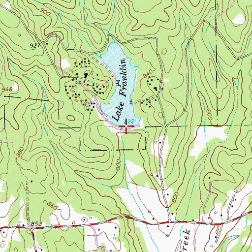 Topographic Map of Lake Franklin Dam, GA