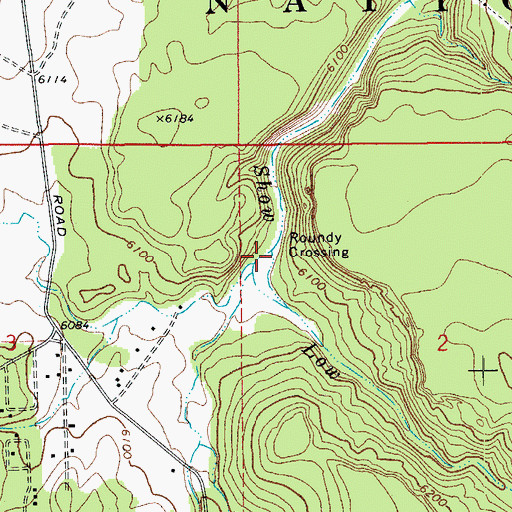Topographic Map of Roundy Crossing, AZ