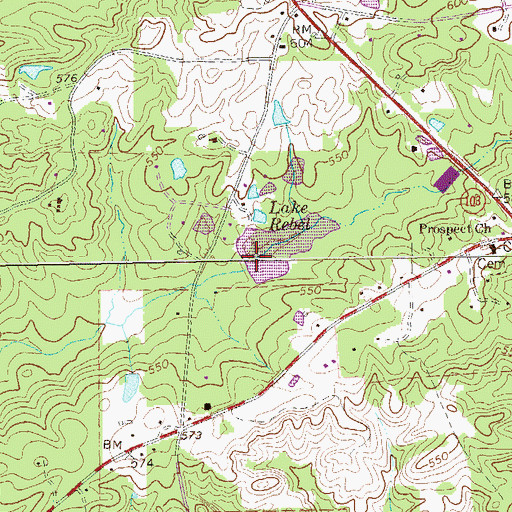 Topographic Map of Day Lake Dam, GA