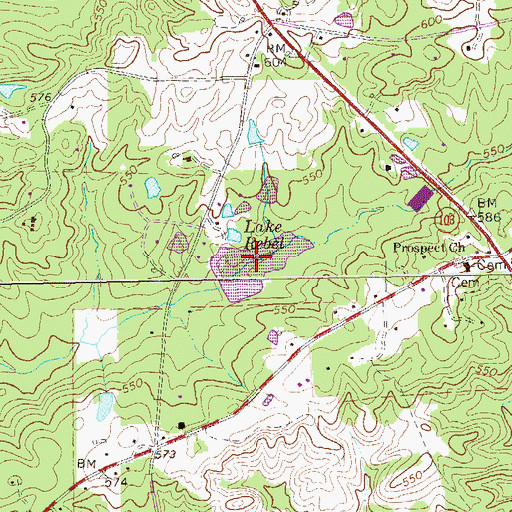 Topographic Map of Day Lake, GA