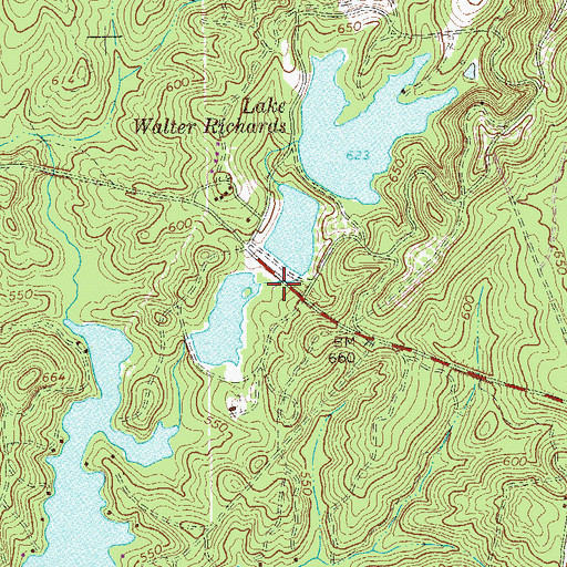 Topographic Map of Middle Huston Lake Dam, GA