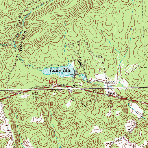 Topographic Map of Lake Ida Dam, GA