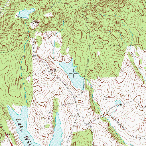 Topographic Map of Riley Lake, GA