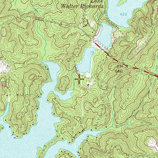 Topographic Map of South Huston Lake Dam, GA