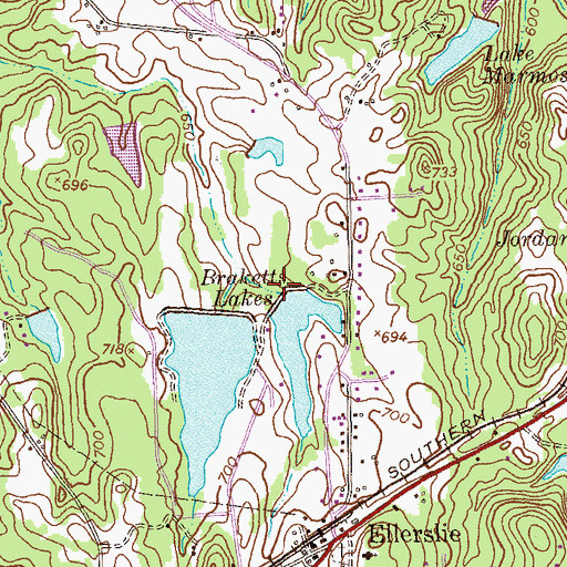 Topographic Map of East Braketts Lake Dam, GA