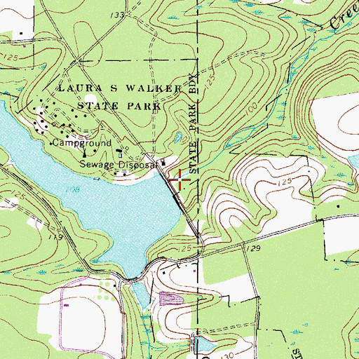 Topographic Map of Laura S Walker State Park Lake Dam, GA