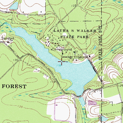 Topographic Map of Laura S Walker Lake, GA