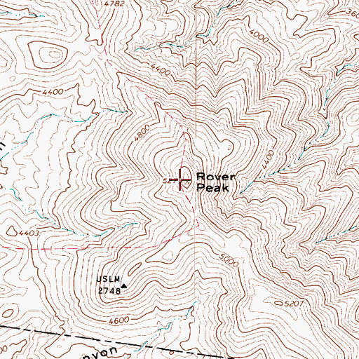Topographic Map of Rover Peak, AZ