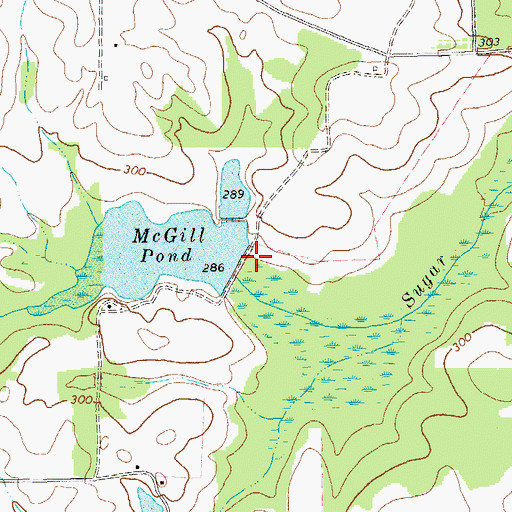 Topographic Map of McGill Pond Dam, GA