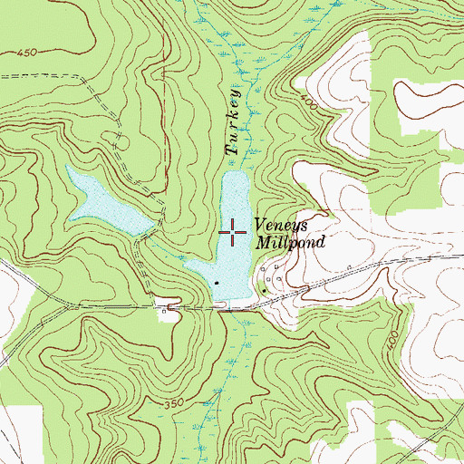 Topographic Map of Veneys Millpond Dam, GA