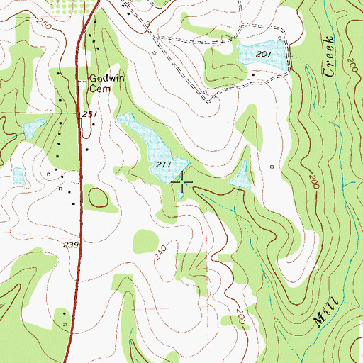 Topographic Map of Lake Wight North Dam, GA