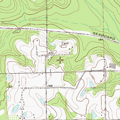 Topographic Map of Ezell Lake Dam, GA