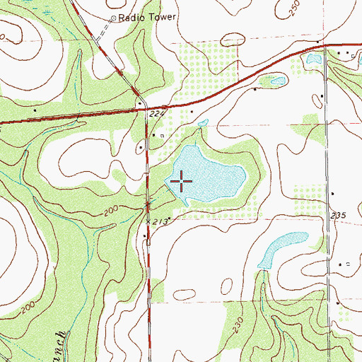 Topographic Map of Ward Lake Dam, GA