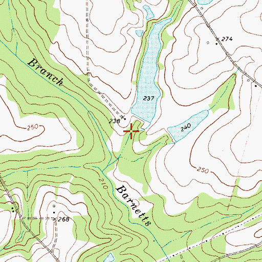 Topographic Map of Nixon Lake Dam, GA