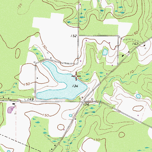Topographic Map of Lake Lanell Dam, GA