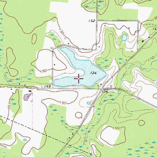 Topographic Map of Lake Lanell, GA