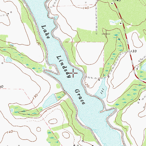 Topographic Map of Lake Lindsay Grace, GA