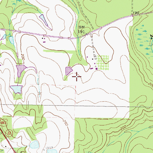 Topographic Map of Cherokee Lakes Dam, GA