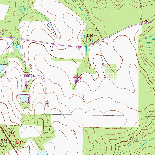 Topographic Map of Cherokee Lake, GA