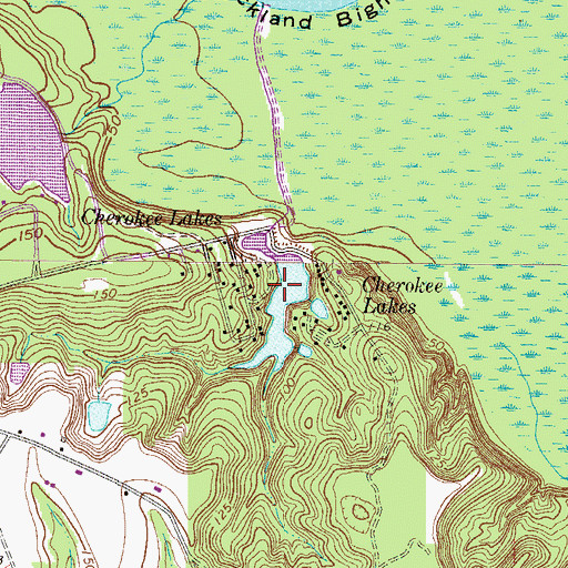 Topographic Map of Cherokee Lakes West, GA