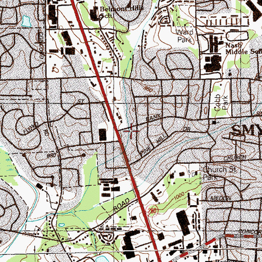 Topographic Map of Big Lake, GA