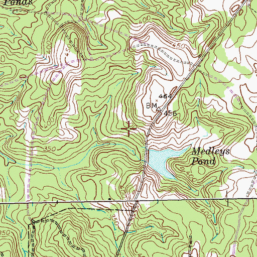 Topographic Map of Hedleys Pond Dam, GA