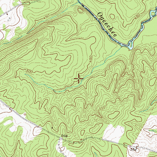 Topographic Map of Reservoir Lake, GA