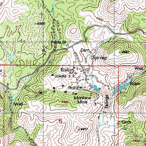 Topographic Map of Ruby, AZ