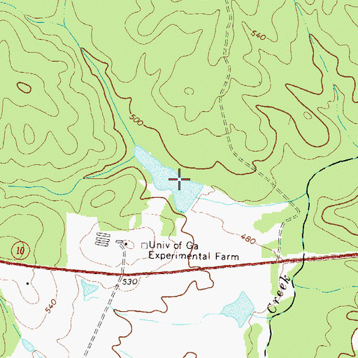 Topographic Map of University of Georgia Farm Lake Dam, GA