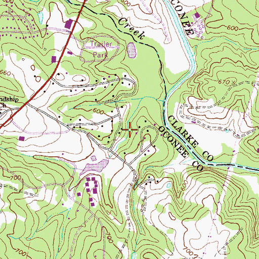 Topographic Map of Tommie Tillman Number Two Dam, GA