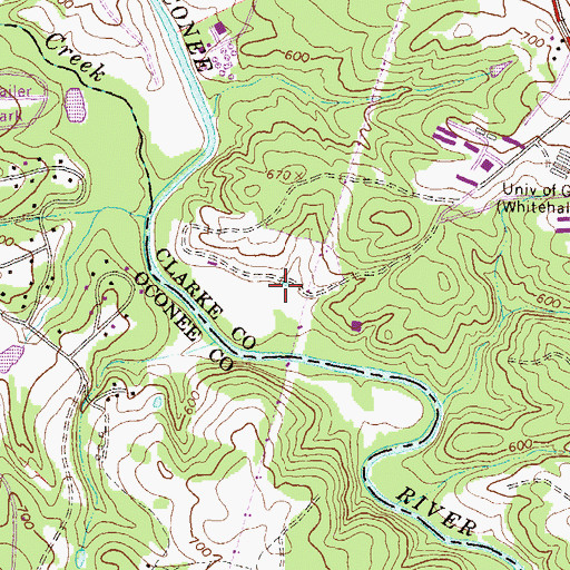 Topographic Map of J S Ivy Dam, GA