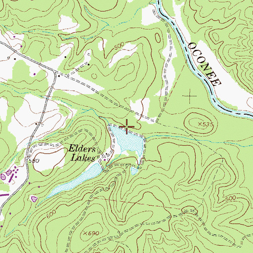 Topographic Map of Lower Elders Dam, GA