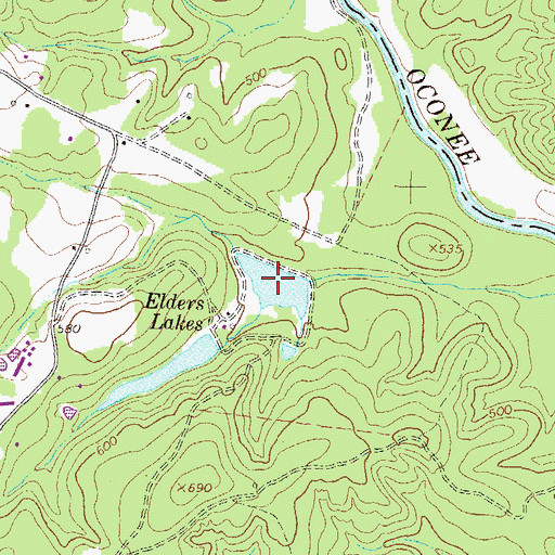 Topographic Map of Lower Elders Lake, GA