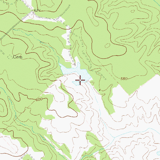 Topographic Map of McGuery Dam, GA