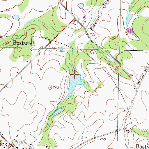 Topographic Map of Callaway Dam, GA